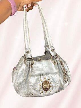 Sold 🎀 Vintage Kathy Van Zeeland Metallic Silver Shoulder Bag | Rare Y2k Purse